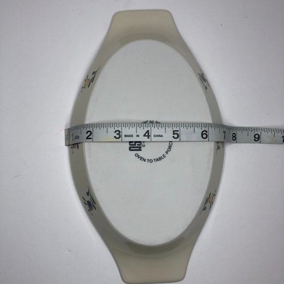 Vintage 1982 Asta Oven To Table Porcelain Bakeware Dutch Floral Au Gratin - Picture 7 of 15